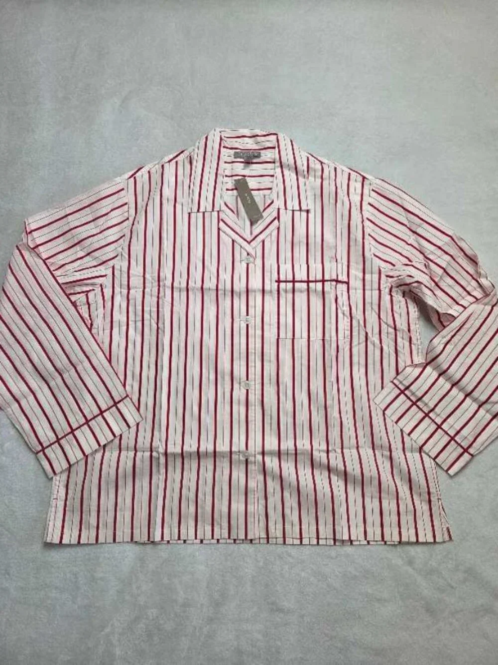 New L J.Crew cotton poplin long-sleeve pajama pant set in peppermint stripe red